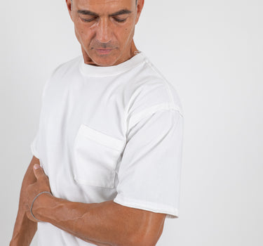T-shirt manica corta taglio vivo - Bianco