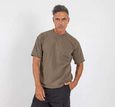 T-shirt manica corta taglio vivo - Verde Militare