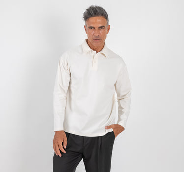 Polo oversize punto milano - Avorio