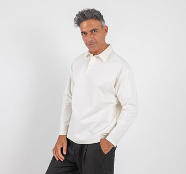 Polo oversize punto milano - Avorio