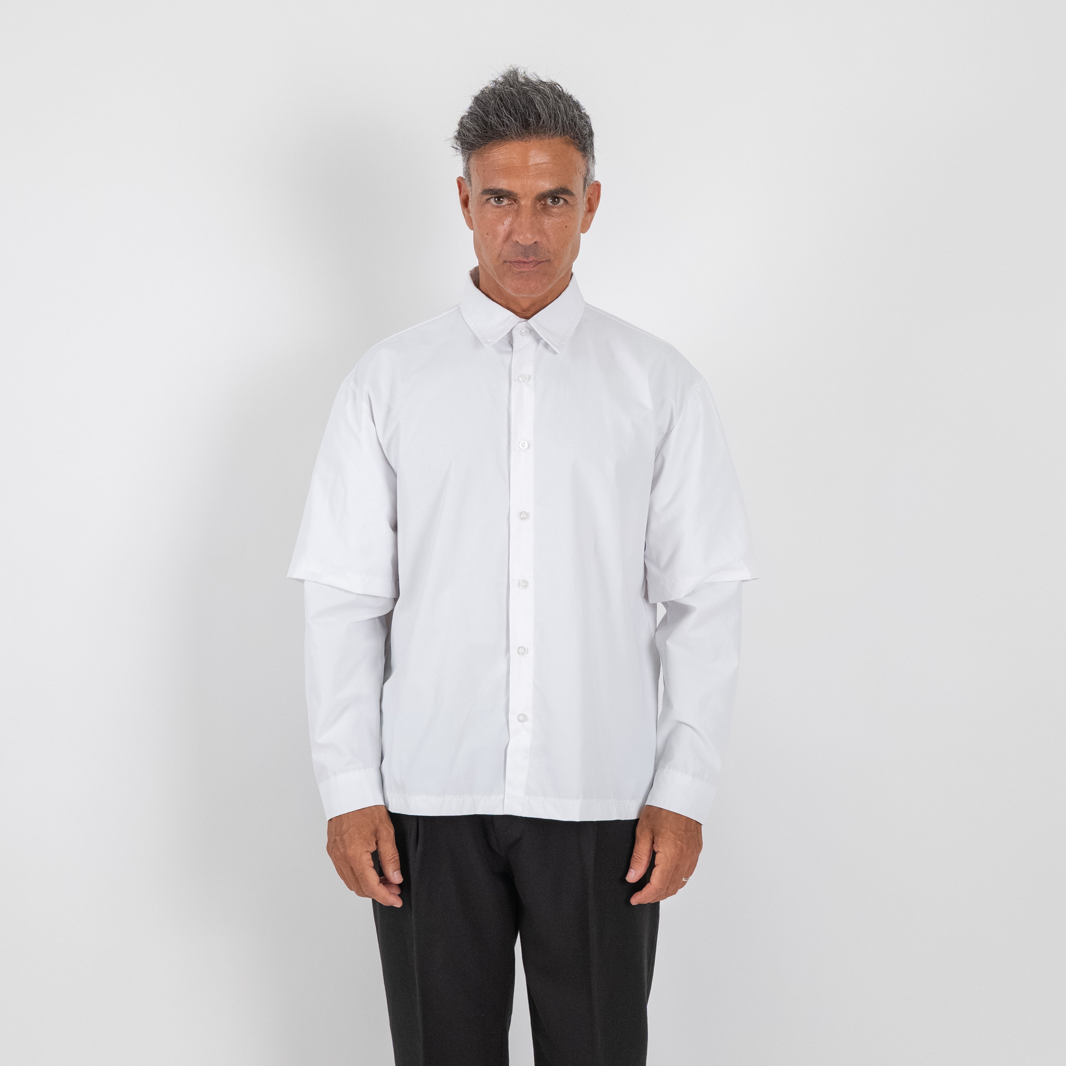 Camisa de viscosa de manga larga - Negro