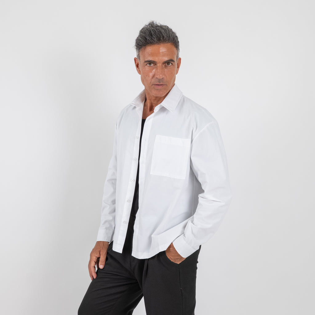 Long Sleeve Viscose Shirt - Black