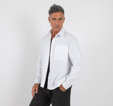 Long Sleeve Viscose Shirt - Black