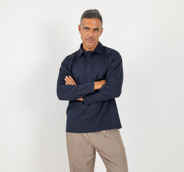Polo oversize punto milano - Blu