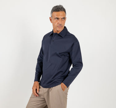 Polo oversize punto milano - Blu