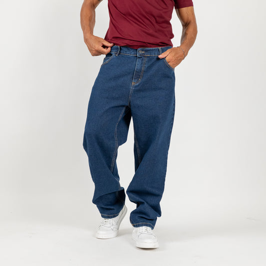 Jeans con cuciture a contrasto - Blu Scuro