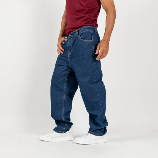 Jeans con cuciture a contrasto - Blu Scuro