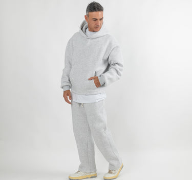 Tuta con felpa e pantalone palazzo - Grigio