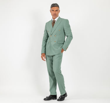 Traje cruzado con botones dorados - Azul royal