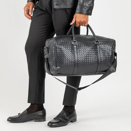 Borsone intrecciato - Nero