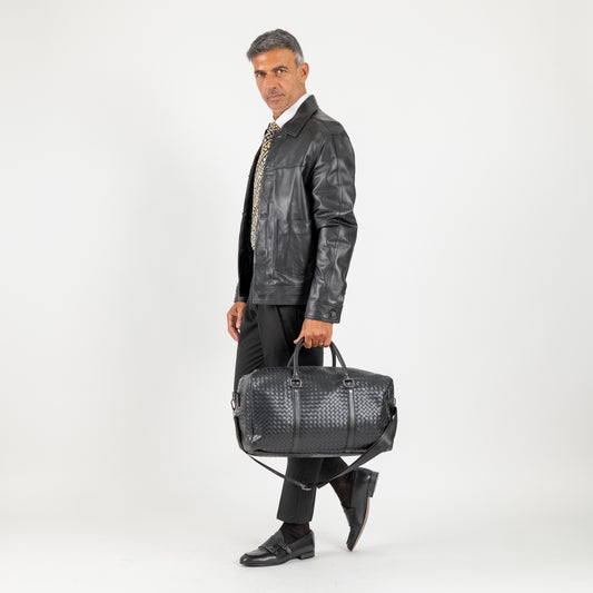 Borsone intrecciato - Nero