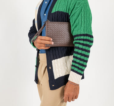 Pochette intrecciata - Moro