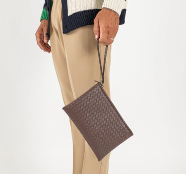 Pochette intrecciata - Moro