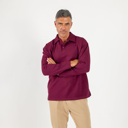 Polo extragrande de punto milanés - Burdeos