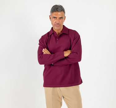 Polo oversize punto milano - Bordeaux