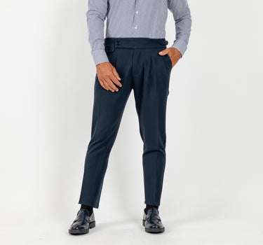 Pantalone con fibbia laterale - Blu Notte