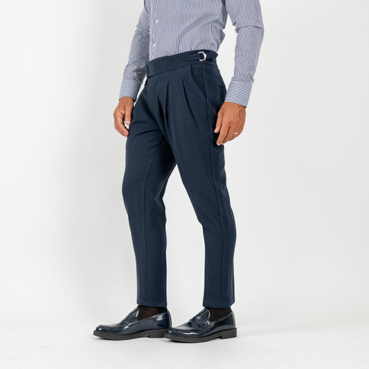 Pantalone con fibbia laterale - Blu Notte