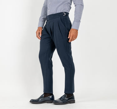 Pantalone con fibbia laterale - Blu Notte