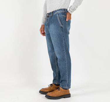 Jeans sartoriale con tasche a filo - Blu