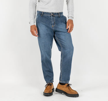 Jeans sartoriale con tasche a filo - Blu