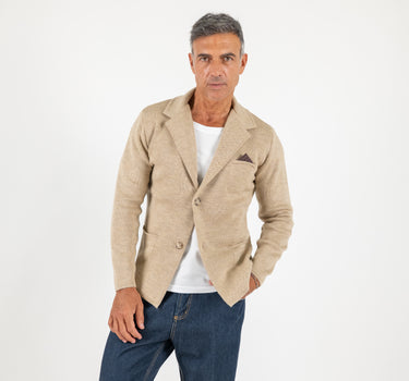 Cardigan a giacca monopetto - Beige
