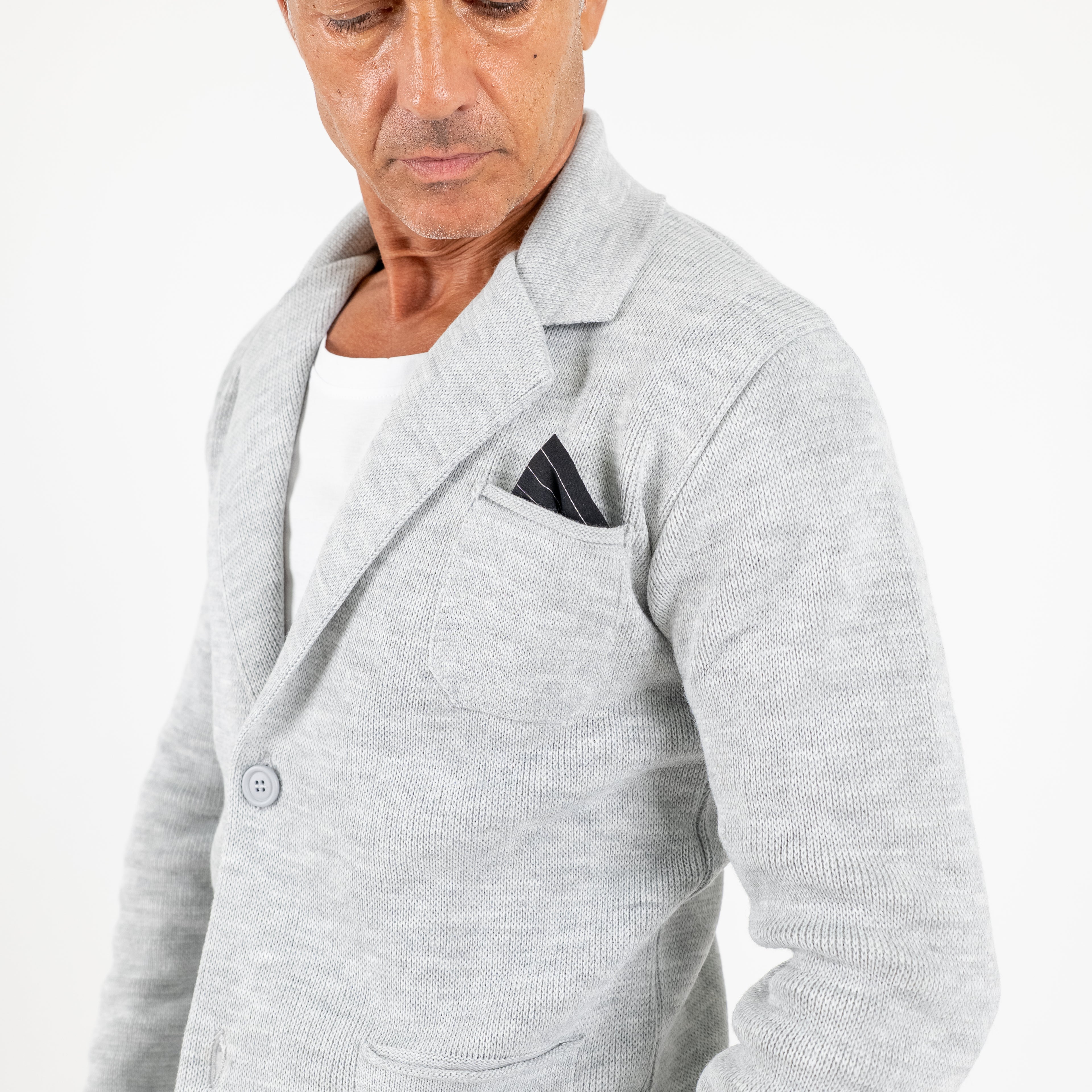 Cardigan a giacca monopetto - Grigio