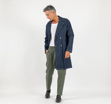 Trench doppiopetto effetto jeans