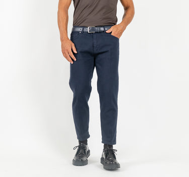 Jeans sartoriale tinta unita - Blu