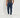 Pantalone in gabardina chiusura laterale - Blu