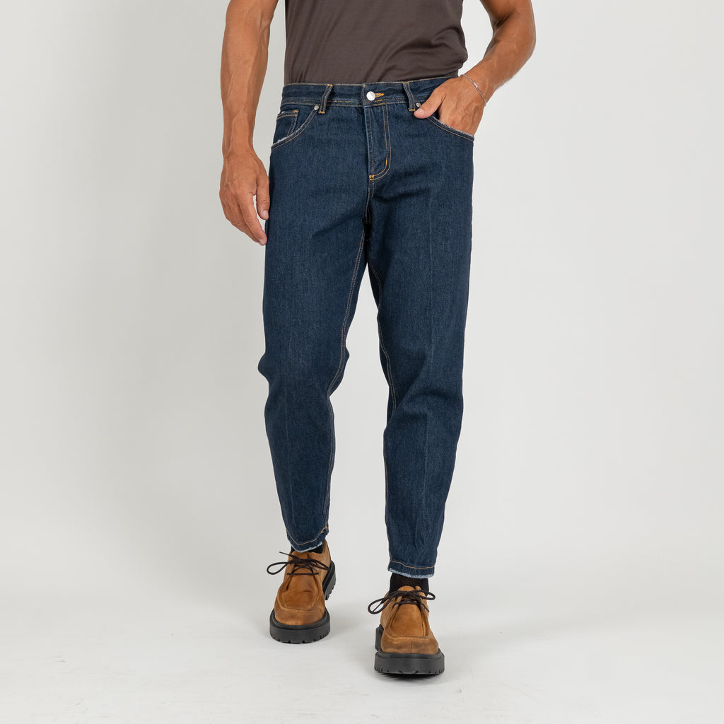 Vaqueros a medida con abrasiones - Azul oscuro