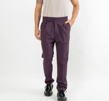 Pantalone sartoriale con bustino - Prugna