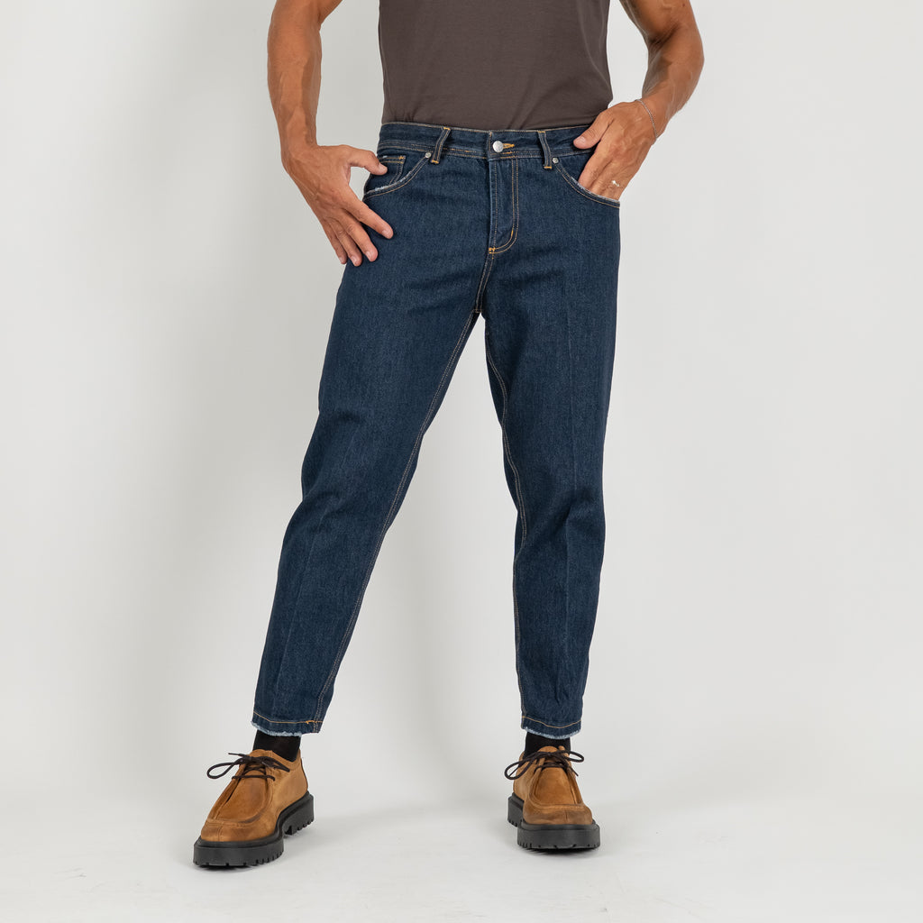 Vaqueros a medida con abrasiones - Azul oscuro