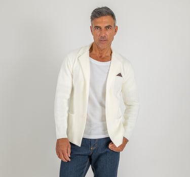 Cardigan a giacca monopetto - Panna