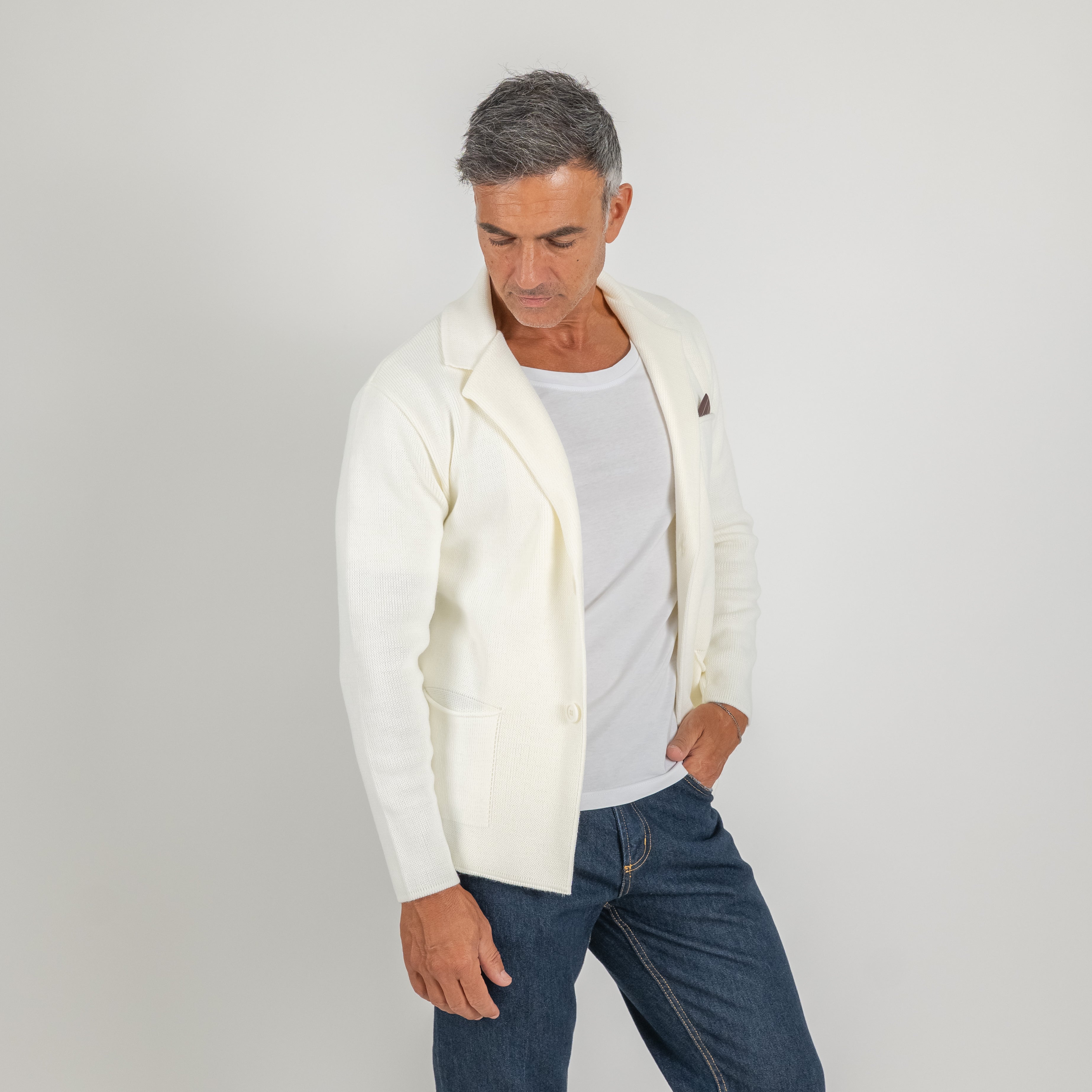 Cárdigan de hilo con botones - Ice