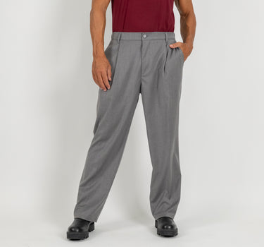 Pantalone palazzo con molla sul retro fondo largo - Grigio