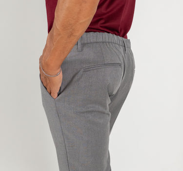 Pantalone classico con risvolto alto - Grigio