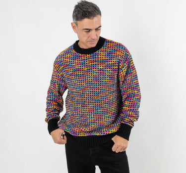 Maglione multicolore in misto lana