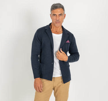 Cardigan a giacca monopetto - Blu