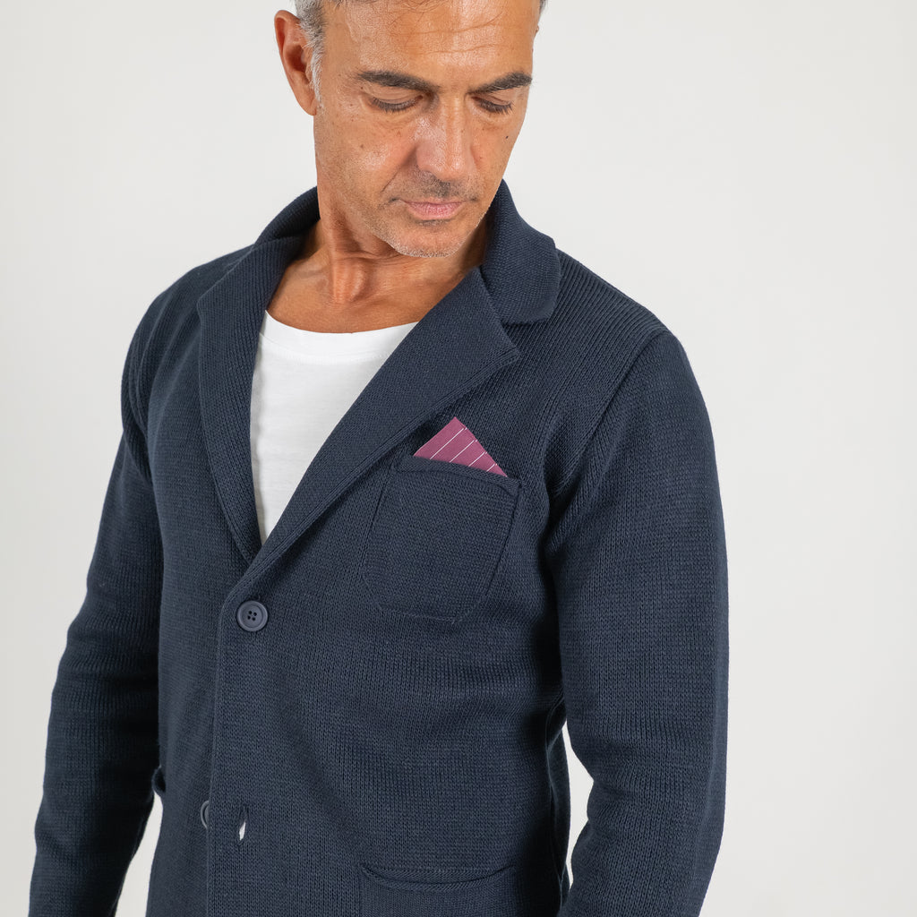Single-breasted jacket cardigan - Blue
