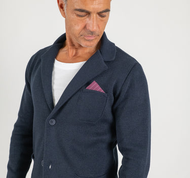 Cardigan a giacca monopetto - Blu