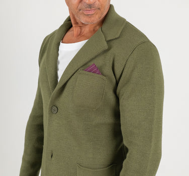 Cardigan a giacca monopetto - Verde Militare