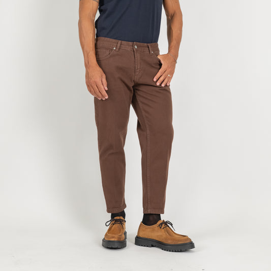 Jeans sartoriale tinta unita - Moro