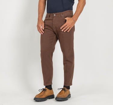 Jeans sartoriale tinta unita - Moro
