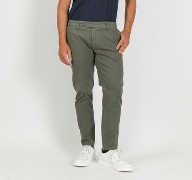 Pantalone in gabardina chiusura laterale - Verde