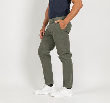 Pantalone in gabardina chiusura laterale - Verde