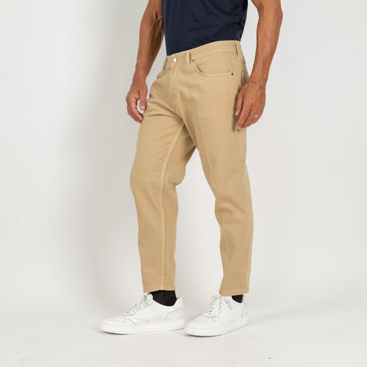 Jeans sartoriale tinta unita - Camel
