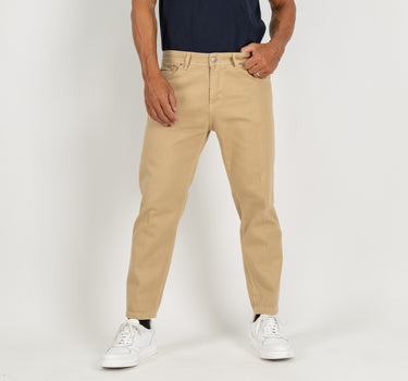 Jeans sartoriale tinta unita - Camel