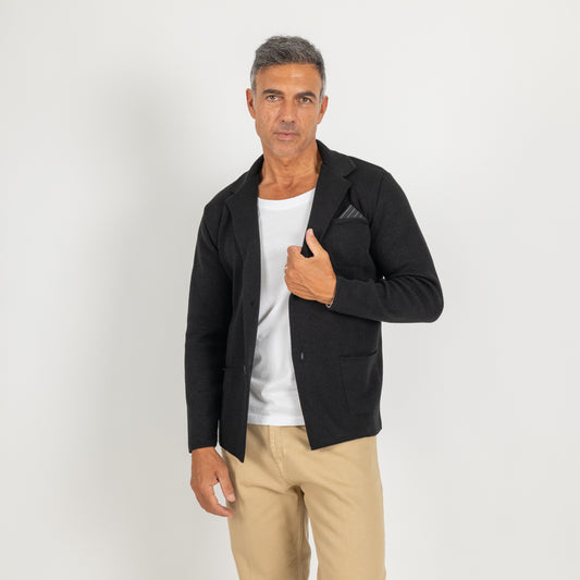 Cardigan a giacca monopetto - Nero
