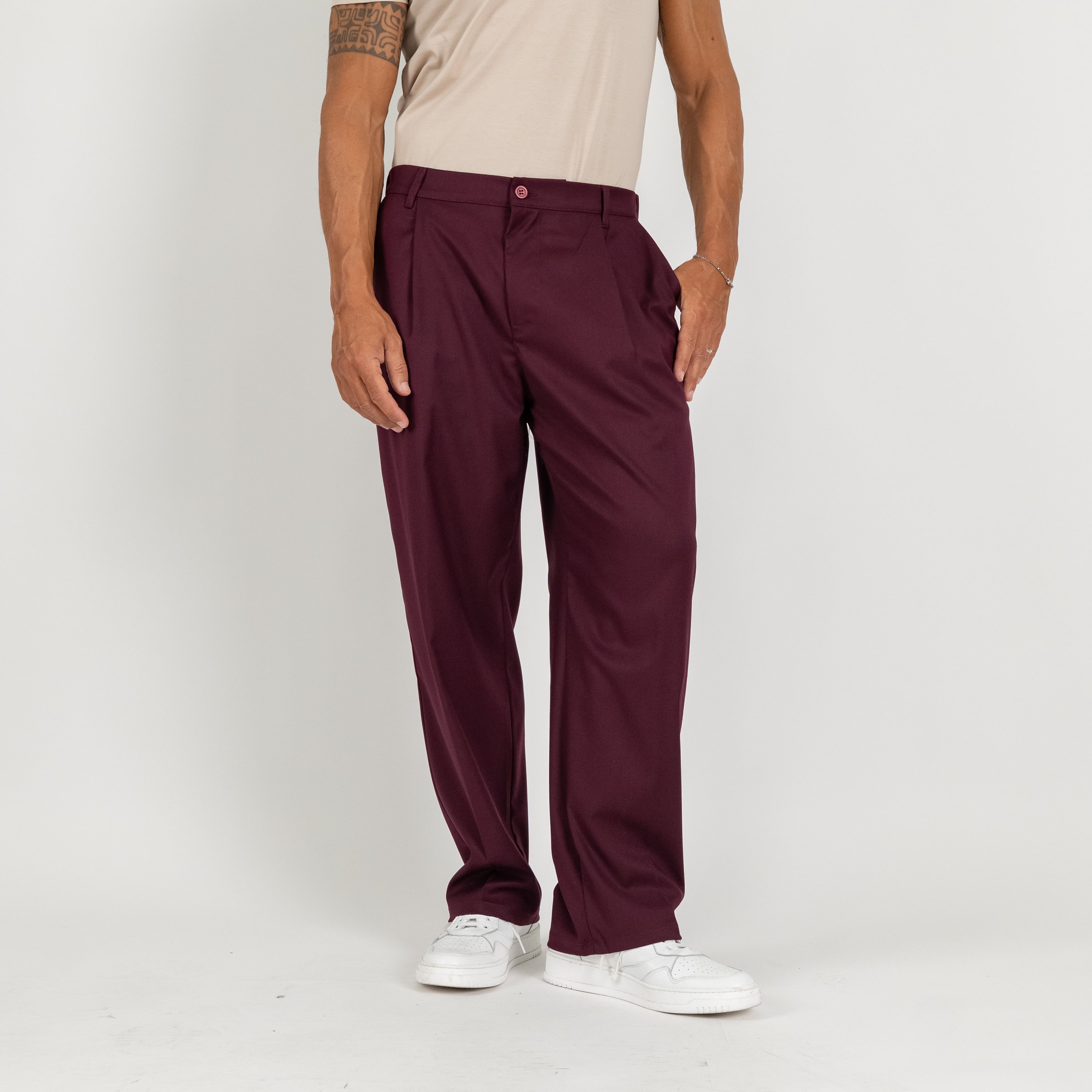 Pantalone palazzo con molla sul retro fondo largo - Vinaccia