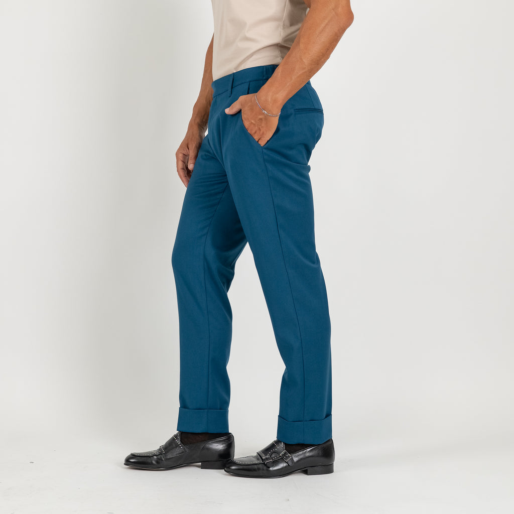 Pantalone classico con risvolto alto - Ottanio
